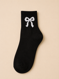 Bow Black Sock